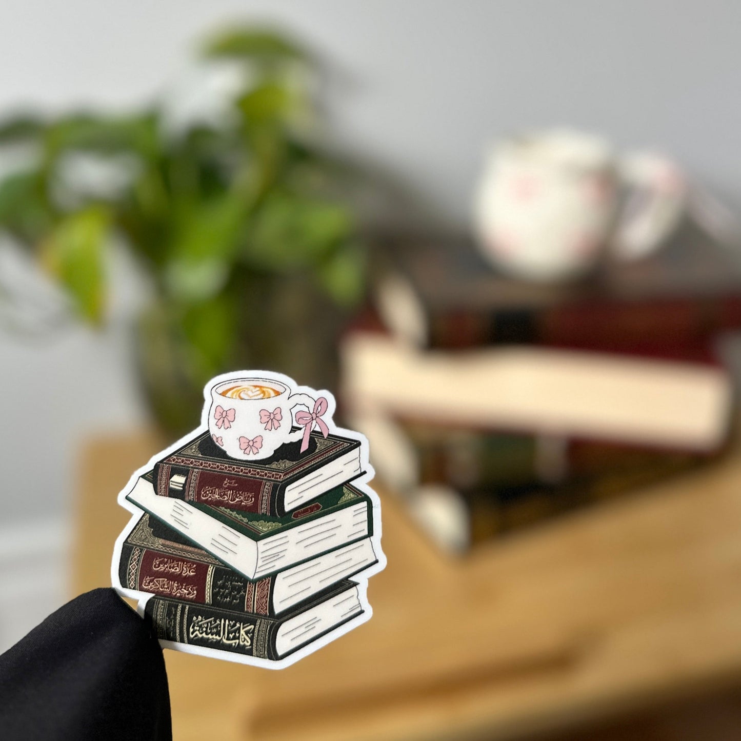 books & latte sticker