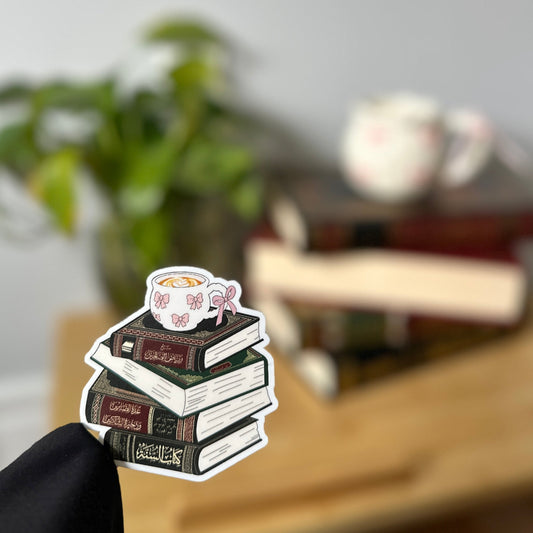 books & latte sticker